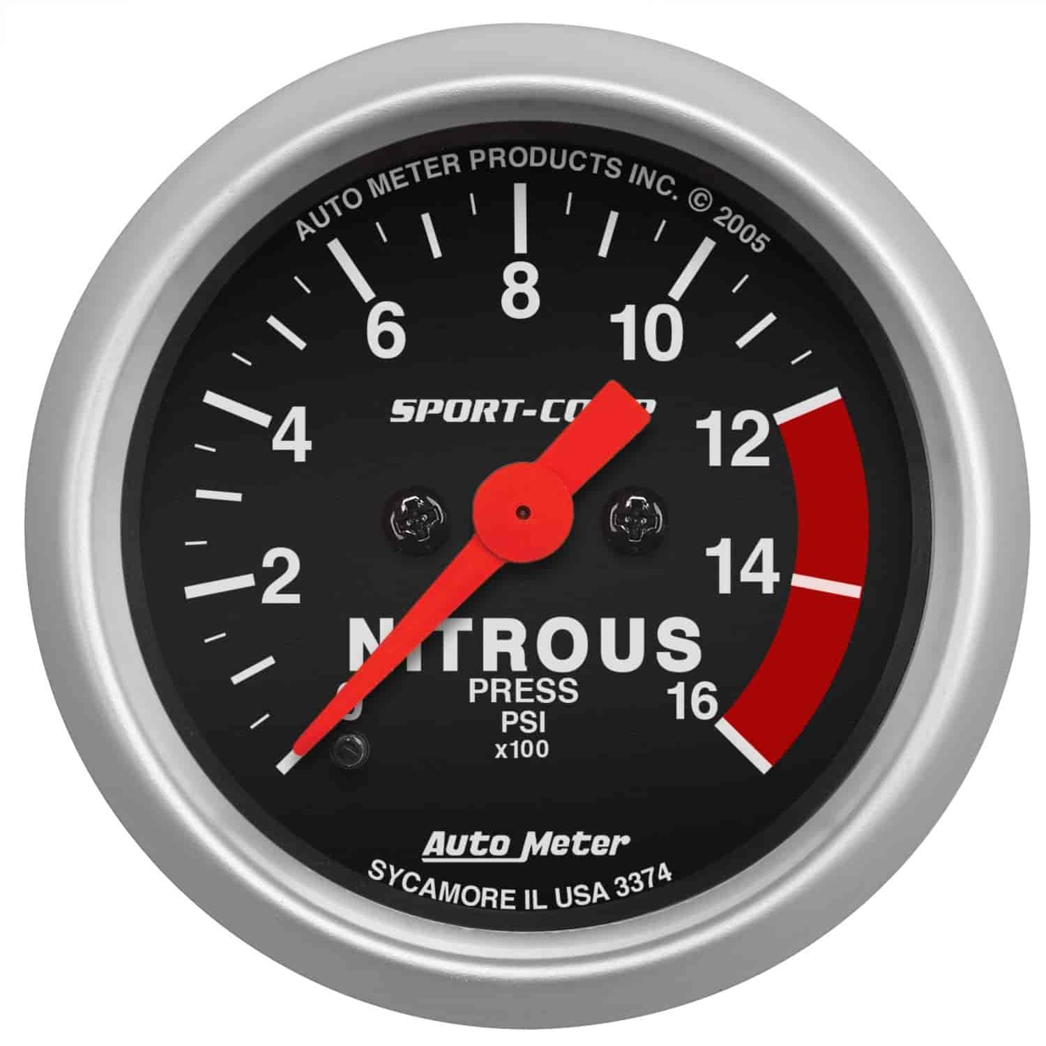 Sport-Comp Nitrous Pressure Gauge 2-1/16" Electrical