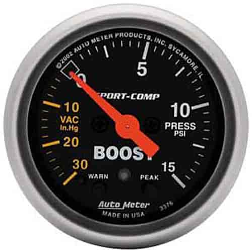 Sport-Comp Vacuum/Boost Gauge 2-1/16" Electrical