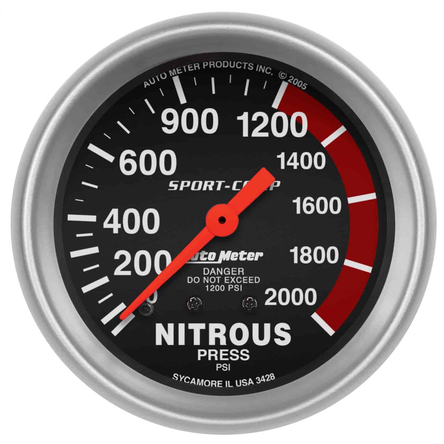 Sport-Comp Nitrous Pressure Gauge 2-5/8" Mechanical