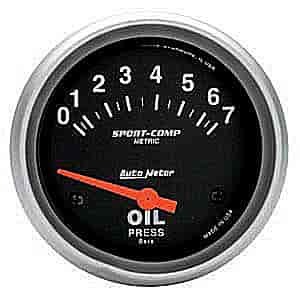 Sport-Comp Metric Oil Pressure Gauge 2-5/8" Electrical