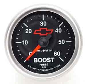 Officially Licensed Chevrolet Performance Boost Gauge 2-1/16" Mechanical (Full Sweep)