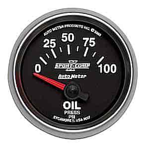 Sport-Comp II Oil Pressure Gauge 2-1/16" Electrical (Short Sweep)