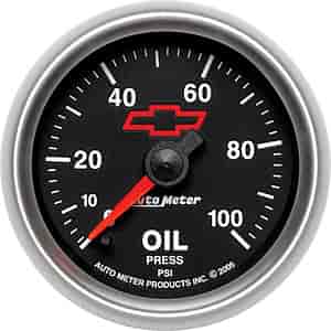 Officially Licensed Chevrolet Performance Oil Pressure Gauge 2-1/16" Electrical (Full Sweep)