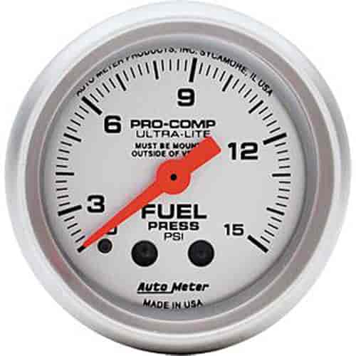Ultra-Lite Fuel Pressure Gauge 2-1/16" mechanical