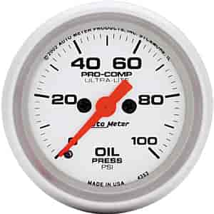 Ultra-Lite Oil Pressure Gauge 2-1/16" full sweep electrical
