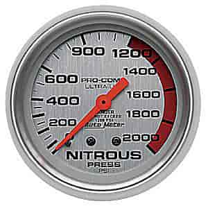 Ultra-Lite Nitrous Pressure Gauge 2-5/8" mechanical