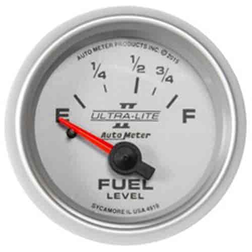Ultra-Lite II Fuel Level Gauge 2-1/16" short sweep electrical