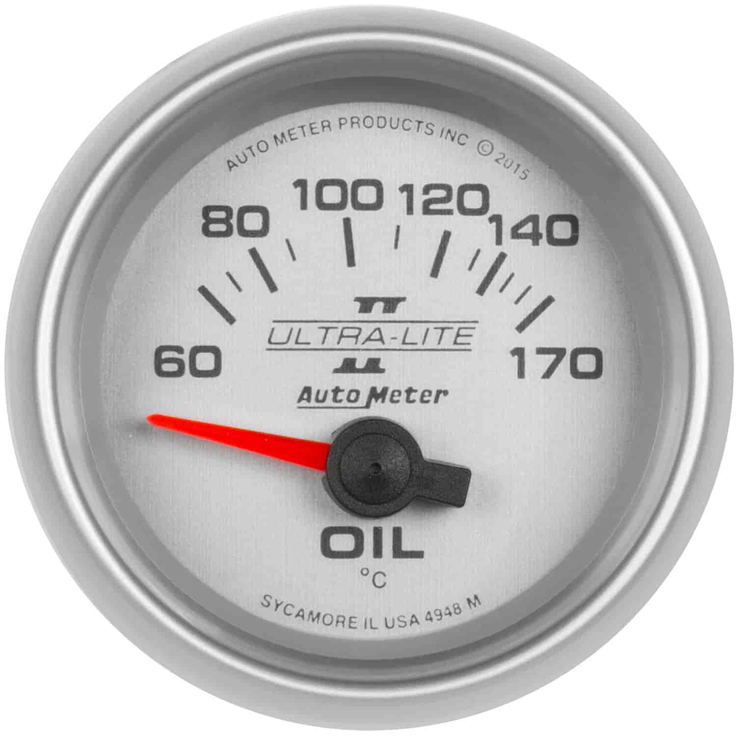 Ultra-Lite II Oil Temperature Gauge 2-1/16" short sweep electrical