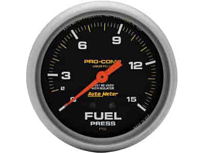 Pro-Comp Fuel Pressure Gauge 2-5/8" liquid-filled mechanical