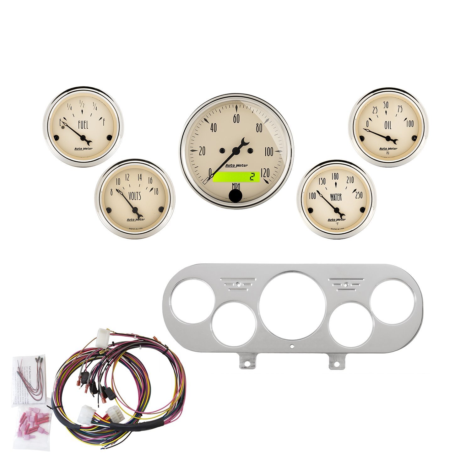 5-Gauge Direct-Fit Dash Kit 1962-1965 Chevy Nova - Antique Beige Series