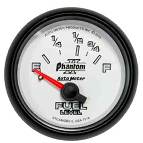 Phantom II Fuel Level Gauge 2-1/16" electrical (short sweep)