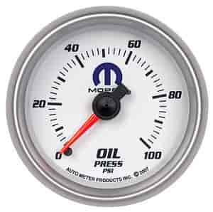 Officially Licensed Mopar Oil Pressure Gauge 2-1/16" Mechanical (Full Sweep)