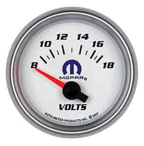 Officially Licensed Mopar Voltmeter 2-1/16" Electrical (Short Sweep)
