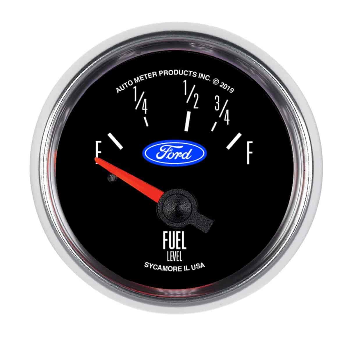 Officially-Licensed Ford Fuel Level Gauge 2 1/16 in., 73-10 Ohms, Electrical (Short Sweep)