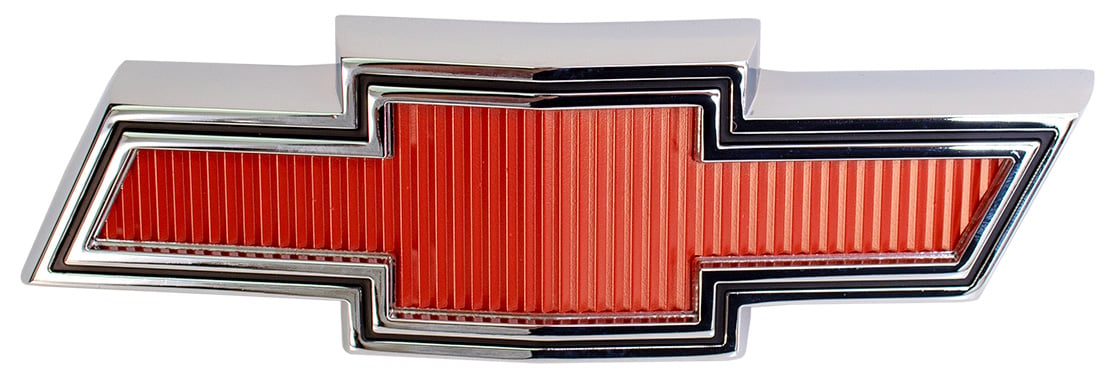 Bowtie Grille Emblem for 1967-1968 Chevy C/K Pickup Truck, Suburban [Red]