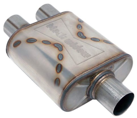 Race Venom Muffler, 3 in. to 2.500 in. Diameter, Center Inlet/Dual Outlet