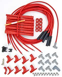 Red Universal 8.5mm Spark Plug Wire Set Chrysler Hemi