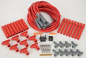 Red Universal 8.5mm Spark Plug Wire Set Ford & Chrysler Hemi Pro Stock Head