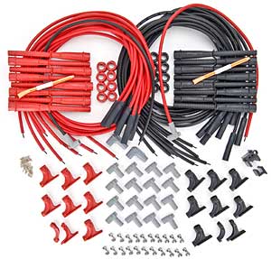 Red Universal 8.5mm Spark Plug Wire Set Chrysler Dual Plug Hemi