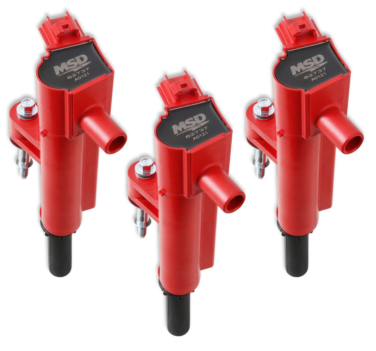 Blaster Series Dual Output Ignition Coils Fits 2009-2013 Dodge/Ram/Jeep 3.7L, Red, Set of 3