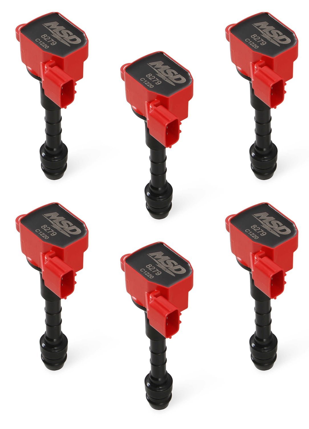 Blaster Series Ignition Coils 2003-2008 Fits Nissan/Infiniti 3.5L, Red, Set of 6