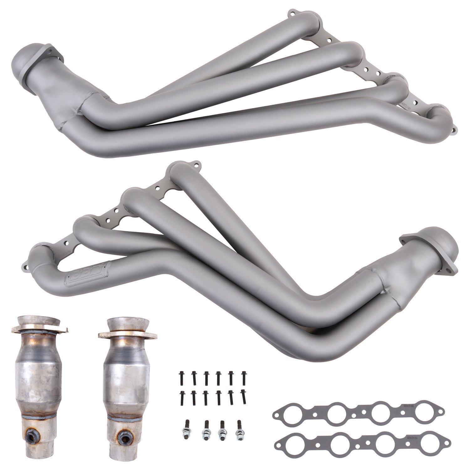 Full-Length Catted Exhaust Headers 2010-2015 Chevy Camaro SS/ZL1 [Titanium Ceramic Finish]
