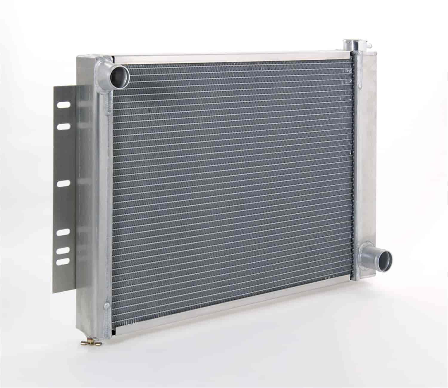Direct-Fit Polished Finish Downflow Radiator for Mopar Truck