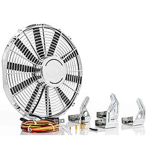 Single 16" High Torque Fan Module Billet Aluminum Fan Motor Cover