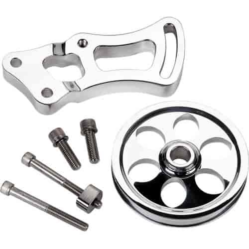 Power Steering Bracket & Pulley Small Block Chevy with Long Water Pump