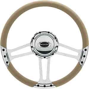 14" Steering Wheel "Draft" pattern - Polished