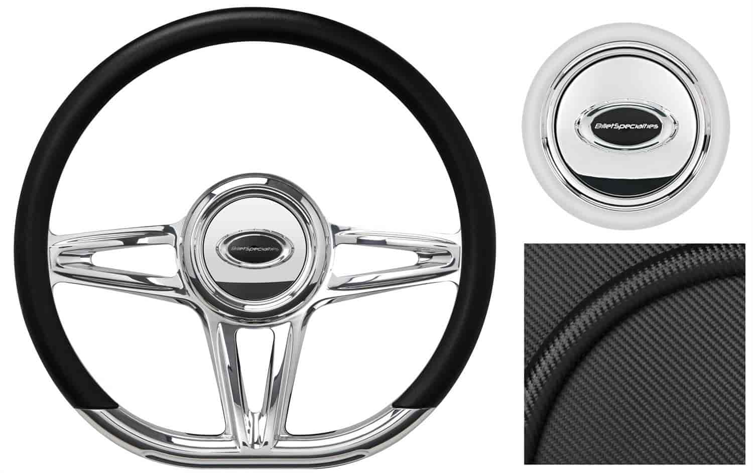 Aluminum D-Shaped Collection 14 in. "Victory" Series Steering Wheel Kit