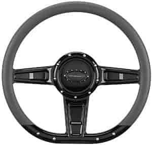 GEM 14" Billet & Tan Steering Wheel Includes Horn & Adapter Bombadier