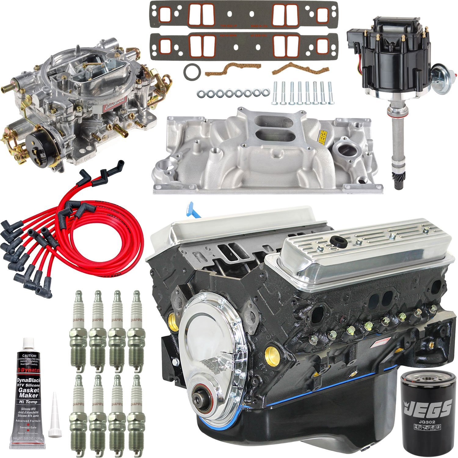 Chevy Small Block 350ci Base Crate Engine Kit 373HP 400TQ w/Vortec Cast Iron Heads