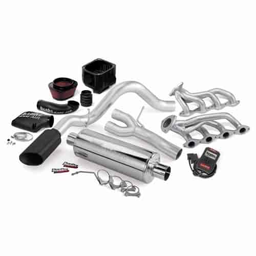 PowerPack System W-A/I Single Exh S/S-Black Tip - 07-08 Chevy 6.0L W-A/I - Vortex Max CCSB