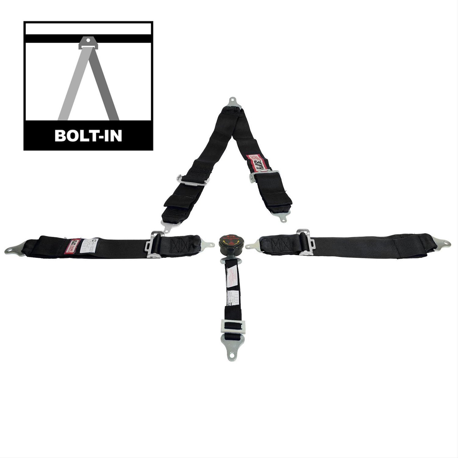 5-Point Cam-Lock Racing Harness w/2 in. Sub. Belt [Black] SFI 16.1