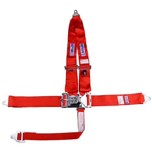 5-Point Latch and Link Racing Harness Red