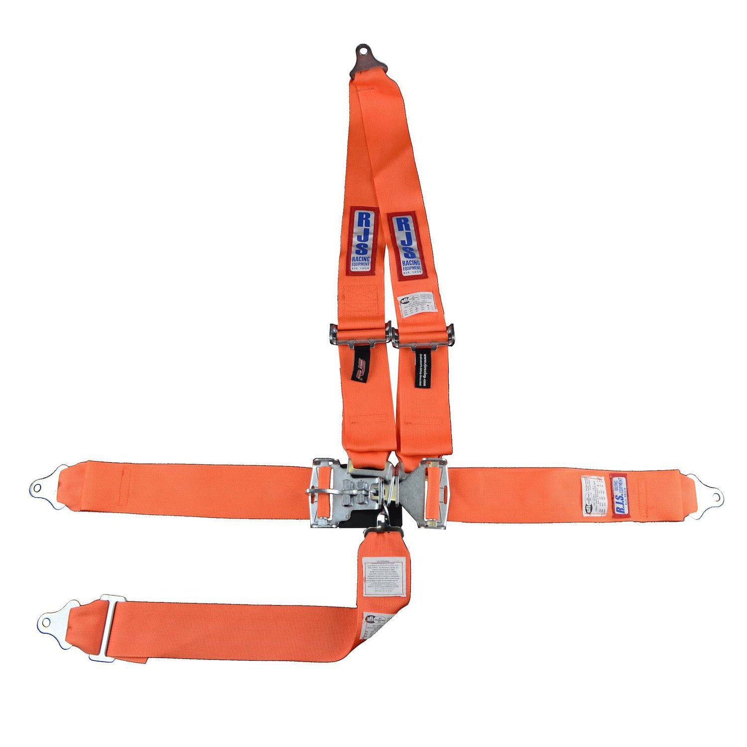 5-Point Latch and Link Racing Harness Orange