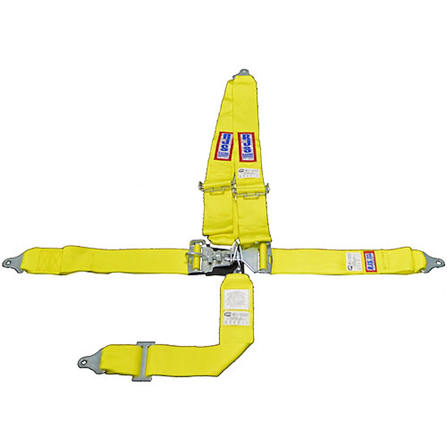 5-Point Latch and Link Racing Harness Yellow