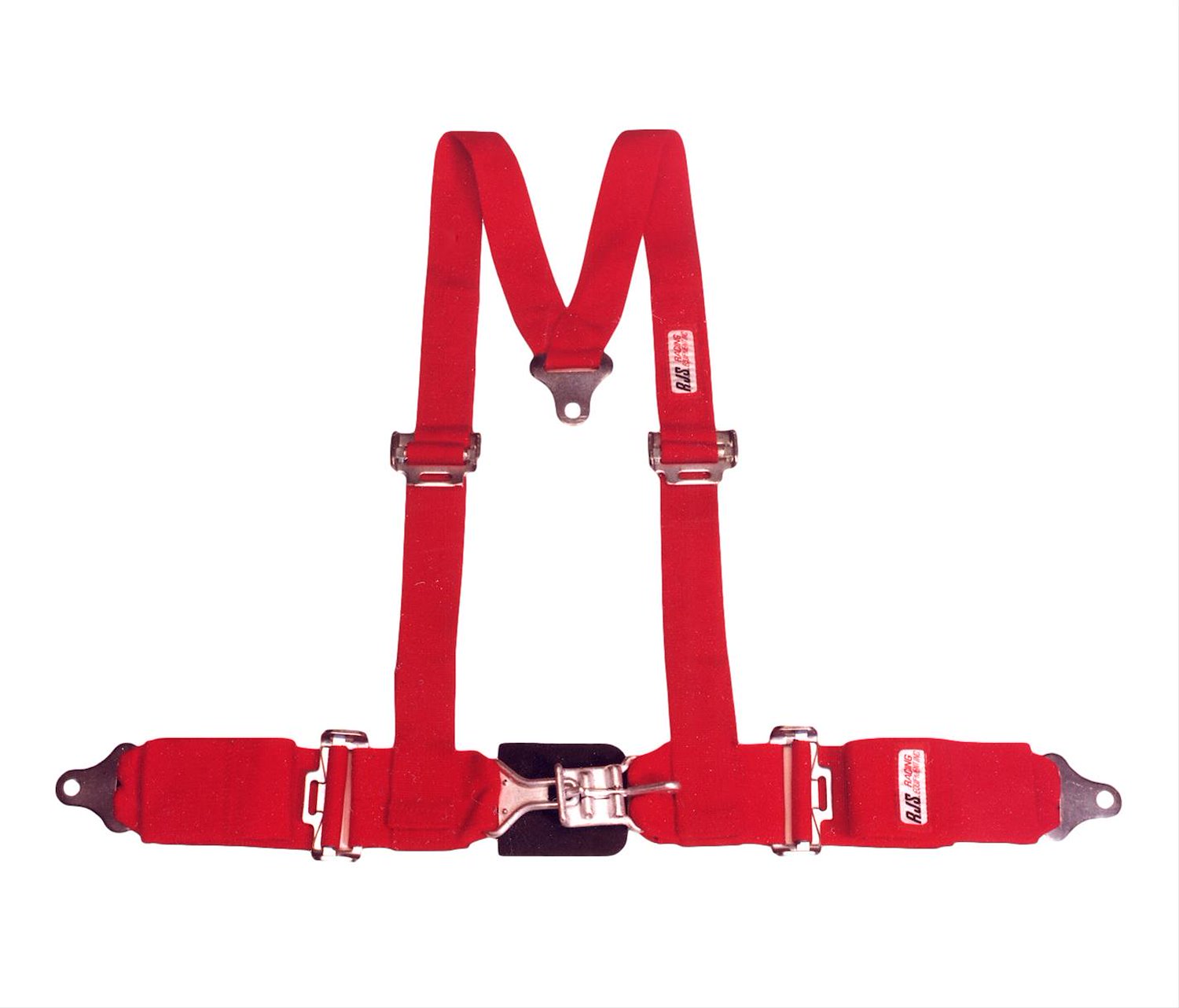 NON-SFI L&L HARNESS 3 PULL DOWN Lap Belt SEWN IN 2 Shoulder Harness V ROLL BAR Mount ALL BOLT ENDS RED