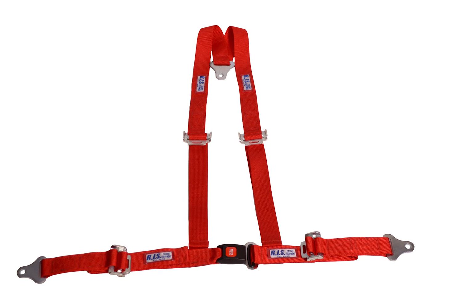 NON-SFI L&L HARNESS 3 PULL DOWN Lap Belt BOLT SEWN IN 2 S.H. Y FLOOR Mount WRAP/BOLT RED