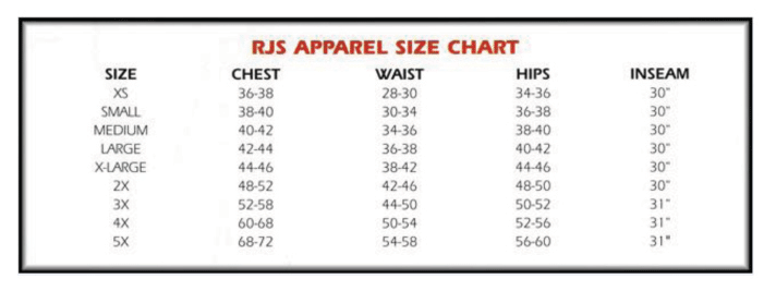 Rjs Racing Suit Size Chart