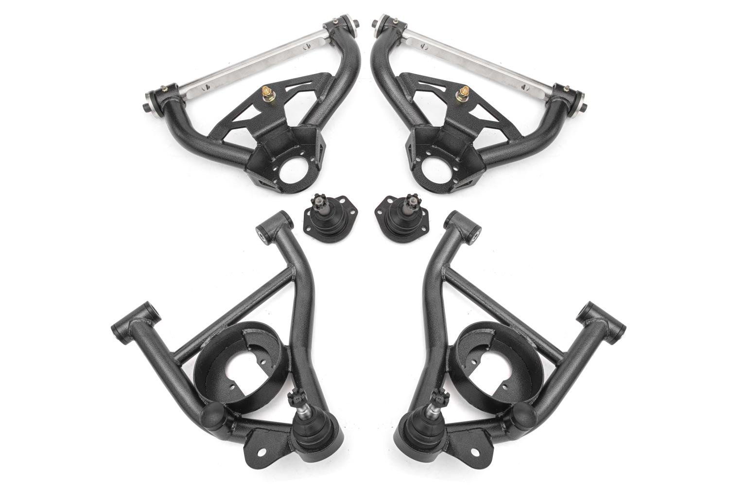 AAK461H Front Control Arm Kit w/Delrin Bushings & Std. Ball Joints for Select 1978-1987 GM Cars (Black Hammertone)