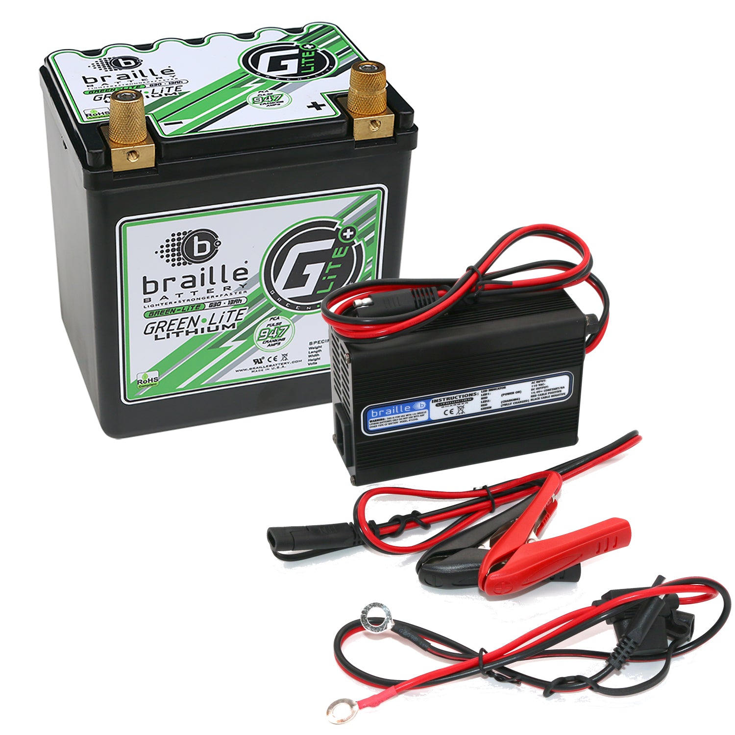 Green-Lite Lithium Ion 12-Volt Battery and Charger Combo BCI Group Size: 30