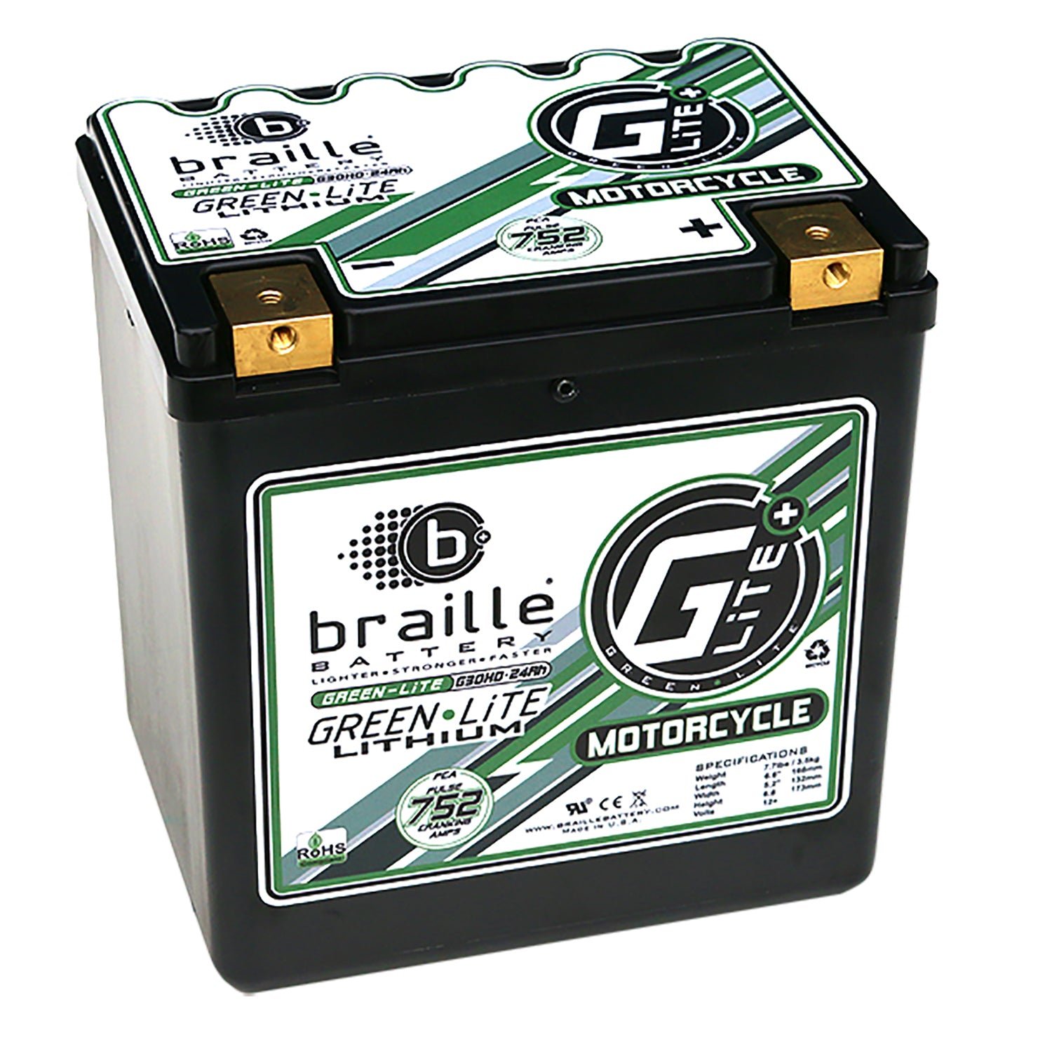 Green-Lite Lithium-Ion 12 V Motorcycle Battery