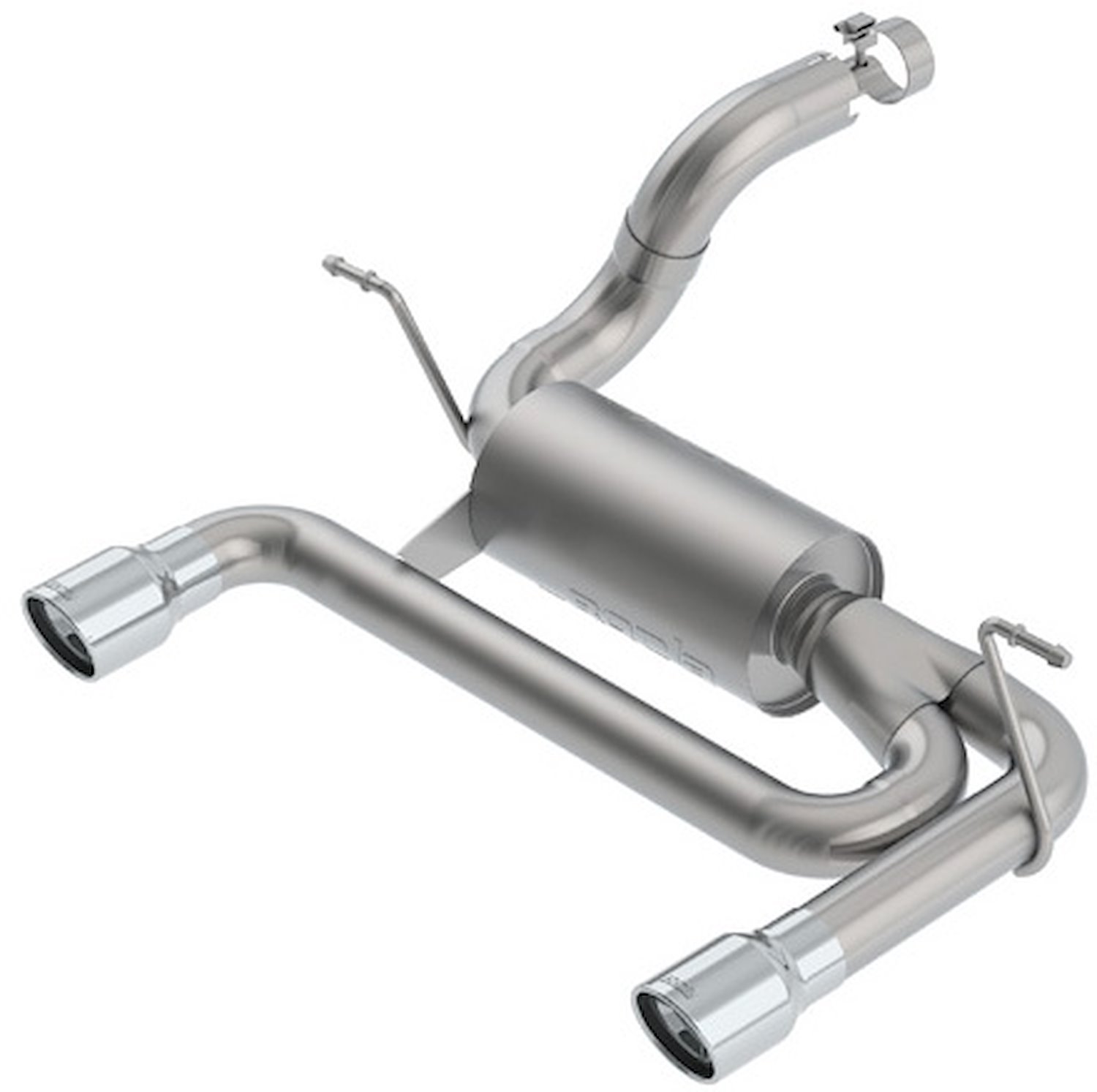 Axle-Back Exhaust System With S-Type Muffler for 2018 Jeep Wrangler JL/JLU 3.6L V6 - Polished Tips