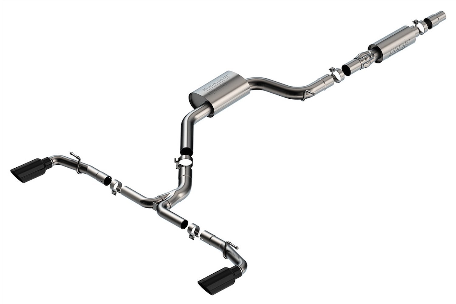 Cat-Back Exhaust System Fits Select Volkswagen GTI MK8 2.0L, Black Chrome Tips [S-Type Muffler]