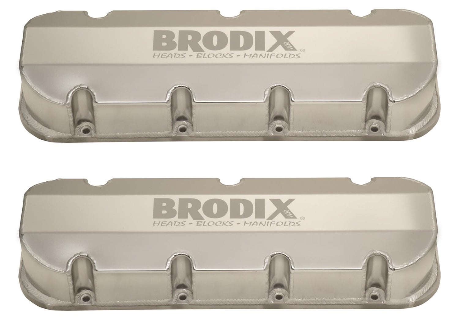 Brodix VC201: Big Block Chevy Valve Covers | Natural Finish | .500