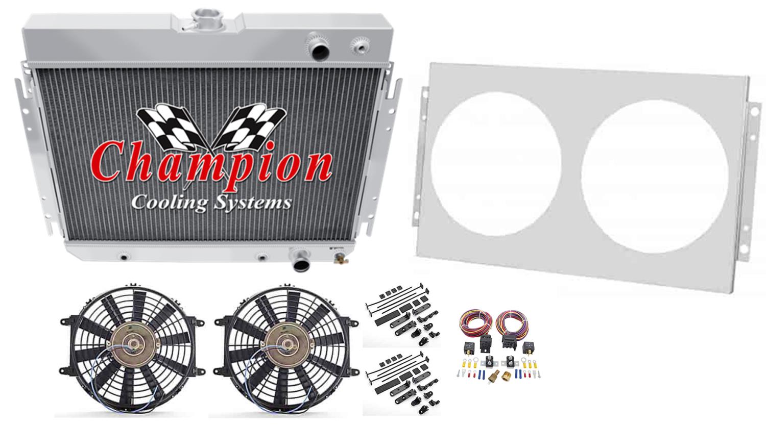 GM LS Conversion/Dual-Pass Radiator Kit, 1963-1968 Chevy Bel Air/Biscayne/Impala, 1964-1967 Chevy Chevelle/El Camino