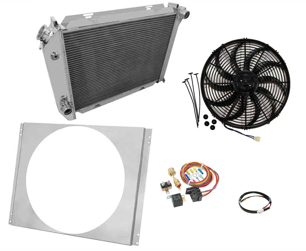 CC385 All-Aluminum Radiator System Kit for Select 1967-1968 Ford, Mercury Vehicles