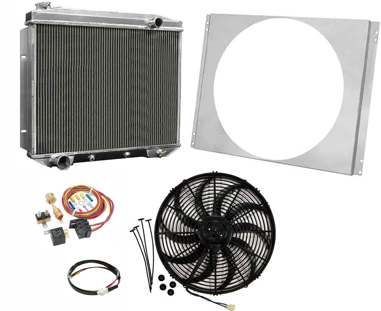 CC5759 All-Aluminum Radiator System Kit for Select 1957-1959 Ford Vehicles